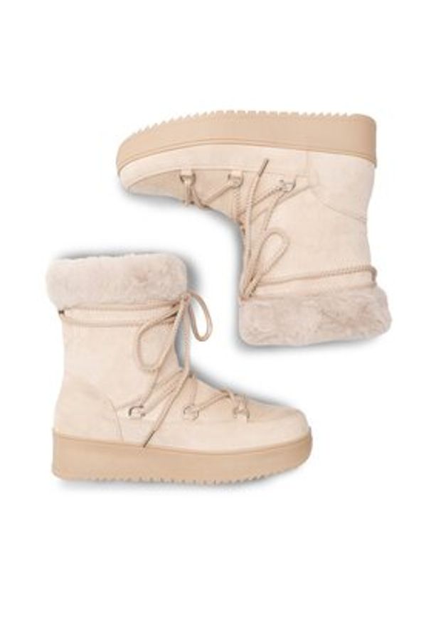 Jenny Fairy Śniegowce WS290101-01 Beżowy. Kolor: beżowy. Materiał: materiał