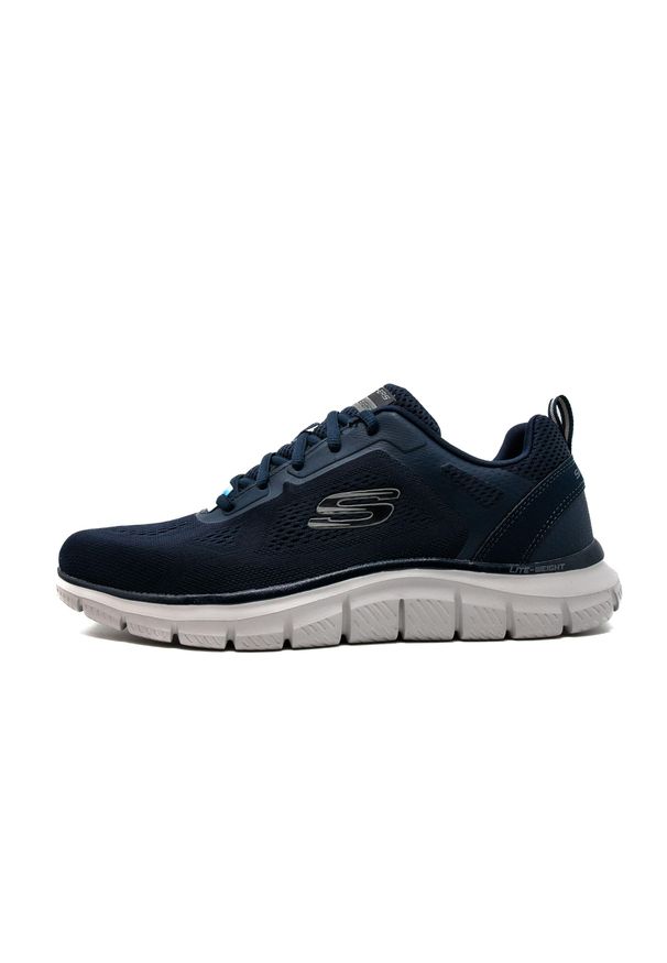 skechers - Buty do chodzenia męskie Skechers Track-Broader. Zapięcie: sznurówki. Kolor: niebieski. Materiał: materiał. Szerokość cholewki: normalna. Sport: turystyka piesza