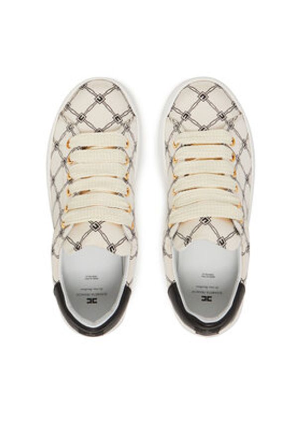 Elisabetta Franchi Sneakersy F4-A9E-0245 Beżowy. Kolor: beżowy. Materiał: materiał