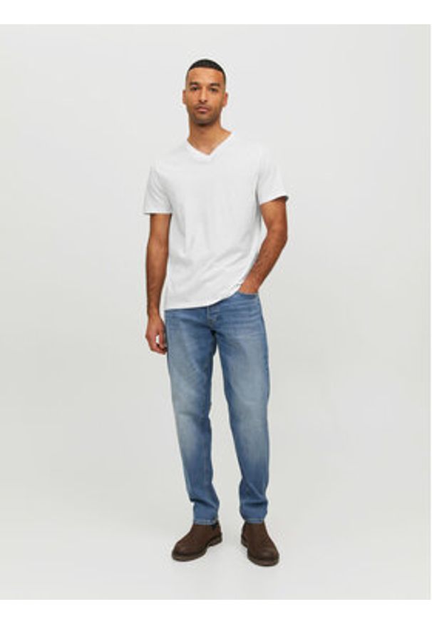 Jack & Jones T-Shirt Basic 12156102 Biały Standard Fit. Kolor: biały. Materiał: bawełna