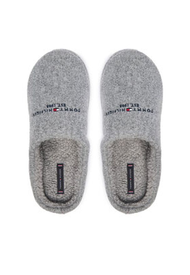 TOMMY HILFIGER - Tommy Hilfiger Kapcie Felt House FM0FM05614 Szary. Kolor: szary. Materiał: materiał