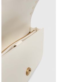 Pinko torebka skórzana kolor biały. Kolor: biały. Materiał: skórzane. Rodzaj torebki: na ramię #5