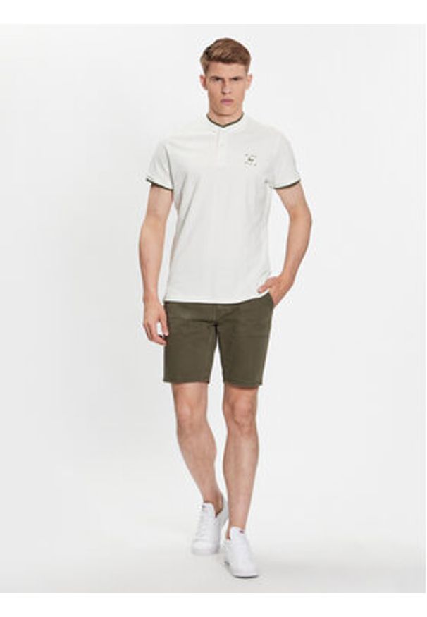 Blend Polo 20715179 Biały Regular Fit. Typ kołnierza: polo. Kolor: biały. Materiał: bawełna