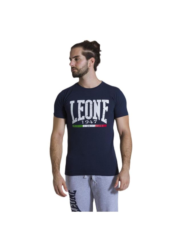 LEONE 1947 APPAREL - Męska koszulka z krótkim rękawem Leone 1947 Apparel. Kolor: niebieski. Materiał: tkanina. Długość rękawa: krótki rękaw. Długość: krótkie. Sport: fitness