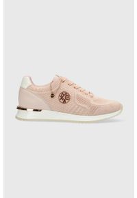 MEXX - Mexx buty Sneaker Gitte glitter kolor różowy. Nosek buta: okrągły. Zapięcie: sznurówki. Kolor: różowy. Materiał: guma. Obcas: na platformie