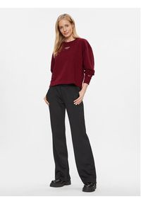 Tommy Jeans Bluza Ess Logo DW0DW16393 Bordowy Cropped Fit. Kolor: czerwony. Materiał: bawełna, syntetyk #3