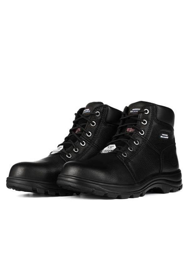 skechers - Buty do chodzenia męskie Skechers Workshire. Zapięcie: sznurówki. Kolor: czarny. Materiał: materiał, syntetyk. Szerokość cholewki: normalna. Sport: turystyka piesza