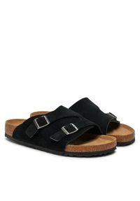 Birkenstock Klapki Zürich 1025045 Czarny. Kolor: czarny. Materiał: skóra #3