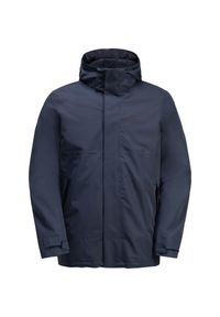 Kurtka uniwersalna męska Jack Wolfskin 11162511010. Typ kołnierza: kaptur. Kolor: czarny, niebieski, wielokolorowy