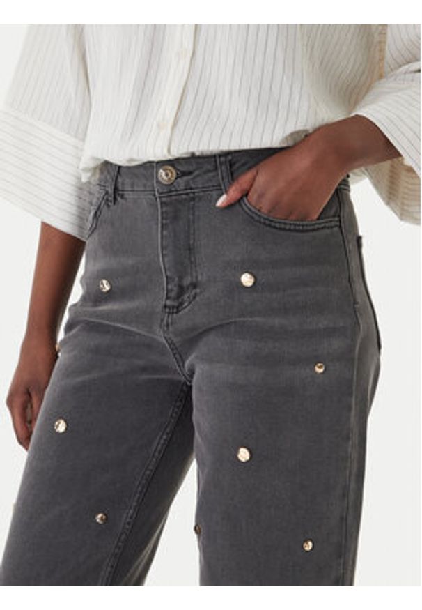 LOLA CASADEMUNT Jeansy MS2614016 Szary Straight Fit. Kolor: szary