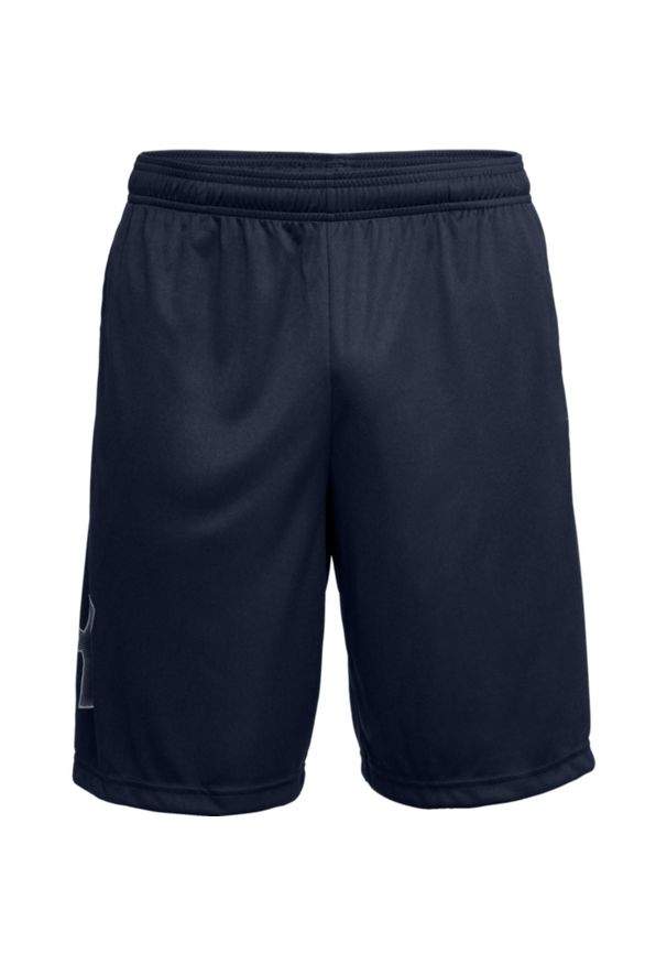 Under Armour - Szorty sportowe Ciemnoniebieski. Kolor: wielokolorowy, niebieski, szary. Długość: krótkie. Sport: bieganie