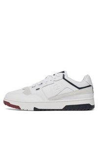 TOMMY HILFIGER - Tommy Hilfiger Sneakersy Th Basket Street Rwb FM0FM04970 Biały. Kolor: biały. Materiał: skóra