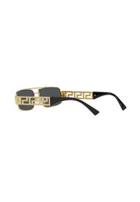 VERSACE - Versace okulary przeciwsłoneczne męskie kolor złoty. Kształt: prostokątne. Kolor: złoty #6