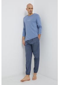 Calvin Klein Underwear - Spodnie piżamowe. Kolor: niebieski. Materiał: tkanina #2