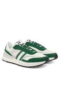 Tommy Jeans Sneakersy Tjm Technical Runner Ess EM0EM01537 Zielony. Kolor: zielony. Materiał: skóra, zamsz