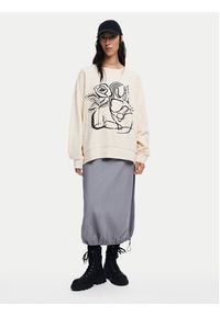 Desigual Bluza Patch 24WWSK06 Écru Oversize. Materiał: bawełna #5