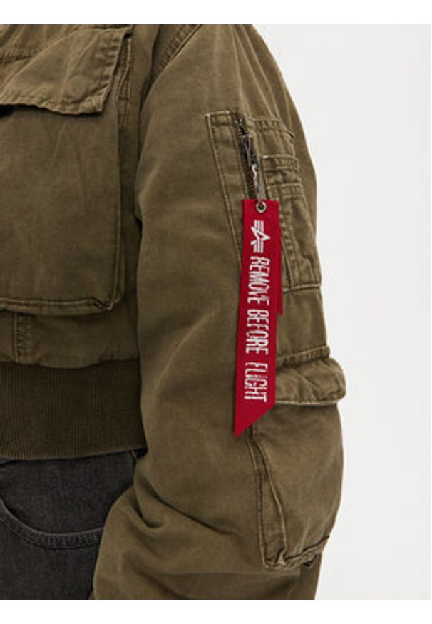 Alpha Industries Kurtka bomber 148008 Khaki Regular Fit. Kolor: brązowy. Materiał: bawełna