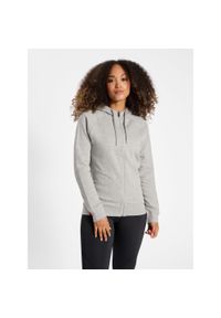 Damska bluza z kapturem zapinana na zamek Hummel Red Classic. Typ kołnierza: kaptur. Kolor: szary. Materiał: poliester, dresówka, bawełna, polar, materiał. Sezon: zima. Sport: fitness #1