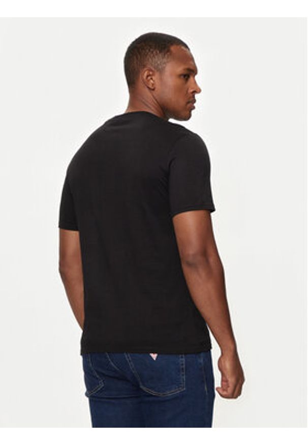 Guess Jeans T-Shirt M4YI55 K8HM0 Czarny Slim Fit. Kolor: czarny. Materiał: bawełna