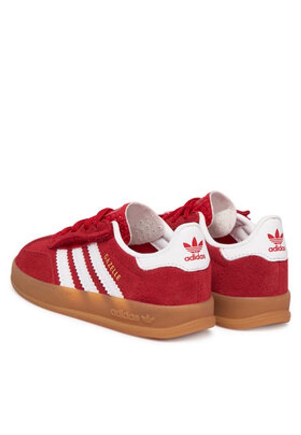 Adidas - adidas Sneakersy Gazelle Indoor Comfort Closure Elastic Lace IH9132 Czerwony. Kolor: czerwony. Materiał: zamsz, skóra. Model: Adidas Gazelle