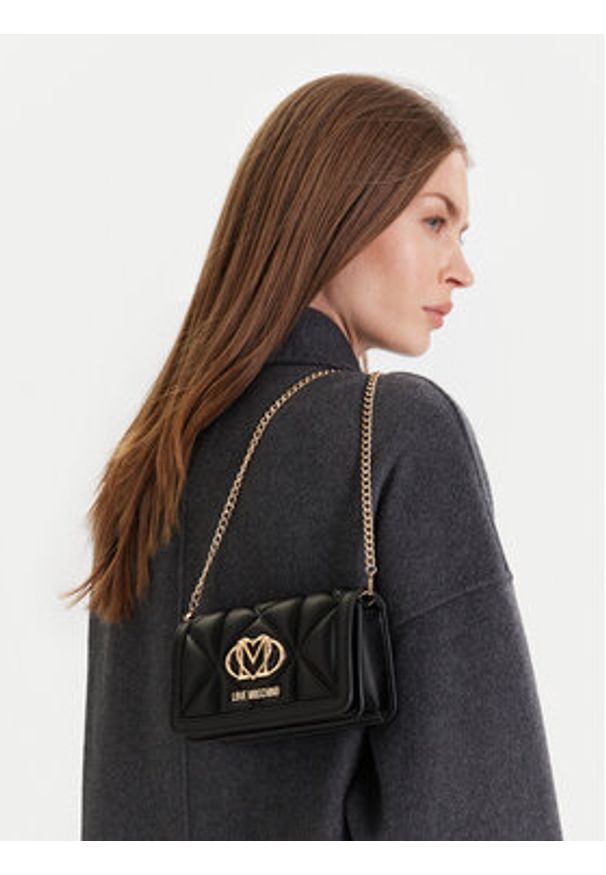 Love Moschino - LOVE MOSCHINO Torebka JC5640PP0NLC0000 Czarny. Kolor: czarny. Materiał: skórzane