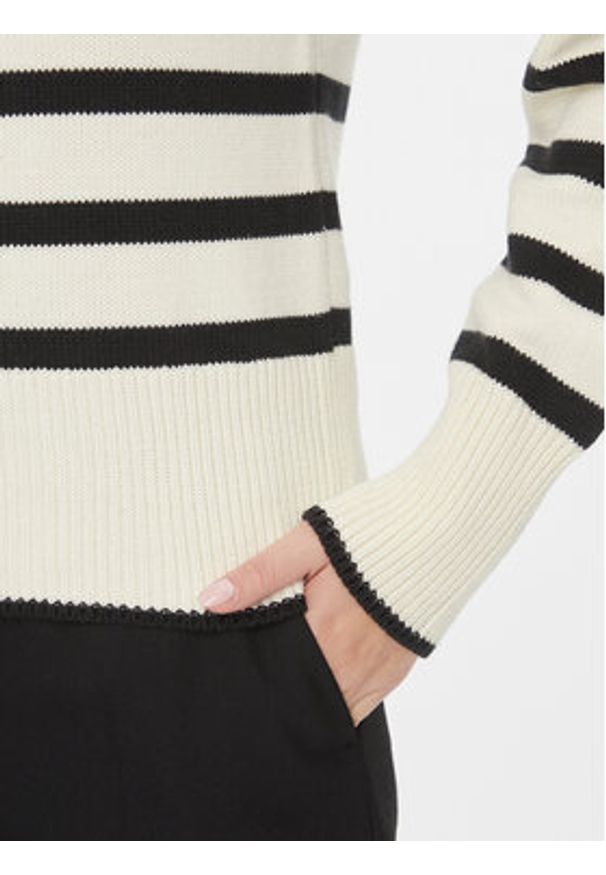 Vila Sweter 14092999 Écru Regular Fit. Materiał: bawełna, syntetyk
