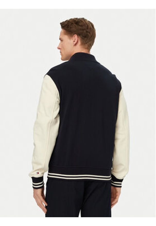 TOMMY HILFIGER - Tommy Hilfiger Bluza Colour-Blocked Terry MW0MW43091 Granatowy Regular Fit. Kolor: niebieski. Materiał: bawełna