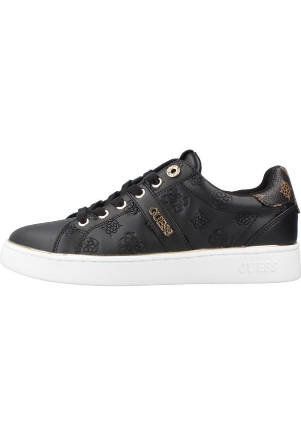 Guess - Kapcie GUESS FLFBTZ FAL12 Czarny. Kolor: czarny. Materiał: syntetyk, tkanina. Styl: sportowy