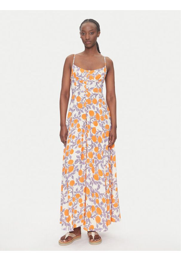 Maaji Sukienka letnia Western Orange Flower Sia PT2748CLD001 Pomarańczowy Regular Fit. Kolor: pomarańczowy. Materiał: wiskoza. Sezon: lato