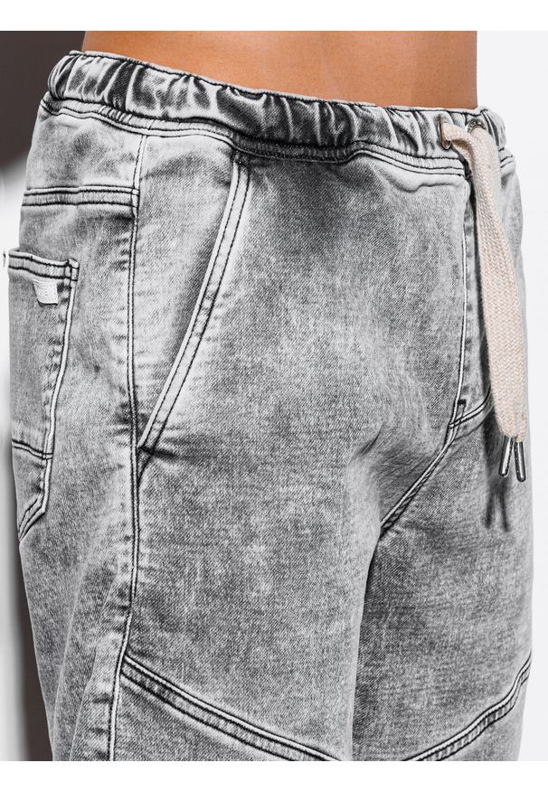Szare szorty Ombre Clothing z aplikacjami, krótkie