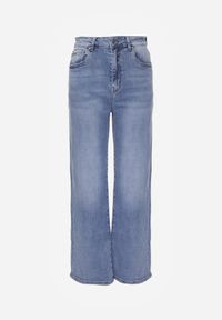 Born2be - Niebieskie Elastyczne Jeansy z Bawełną o Szerokim Kroju z Wysokim Stanem Yelovia. Okazja: na co dzień. Stan: podwyższony. Kolor: niebieski. Styl: casual #6