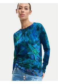Desigual Sweter Suecia 26SWJF36 Niebieski Regular Fit. Kolor: niebieski. Materiał: wiskoza #5