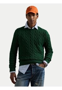 Polo Ralph Lauren Sweter 710775885509 Zielony Regular Fit. Typ kołnierza: polo. Kolor: zielony. Materiał: bawełna