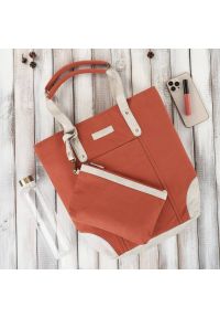 PAOLO PERUZZI - Shopperka pomarańczowa Paolo Peruzzi E-23-OR. Kolor: pomarańczowy. Sezon: lato. Materiał: skórzane. Styl: klasyczny #1