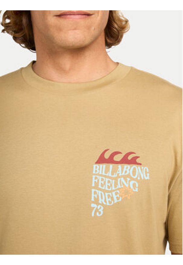 Billabong T-Shirt Twin Fin EBYZT00362 Beżowy Regular Fit. Kolor: beżowy. Materiał: bawełna
