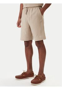 Emporio Armani Szorty materiałowe EM000681 AF20590 U6213 Beżowy Regular Fit. Kolor: beżowy. Materiał: len #1