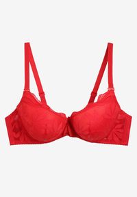 Renee - Czerwony Biustonosz Typu Full Cup z Koronką Ellanis. Kolor: czerwony. Materiał: koronka. Wzór: koronka