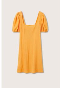 mango - Mango sukienka Teorica kolor żółty mini prosta. Okazja: na co dzień. Kolor: żółty. Długość rękawa: krótki rękaw. Typ sukienki: proste. Styl: casual. Długość: mini #3
