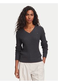 TOMMY HILFIGER - Tommy Hilfiger Sweter WW0WW44987 Szary ciemny Regular Fit. Kolor: szary. Materiał: bawełna #1
