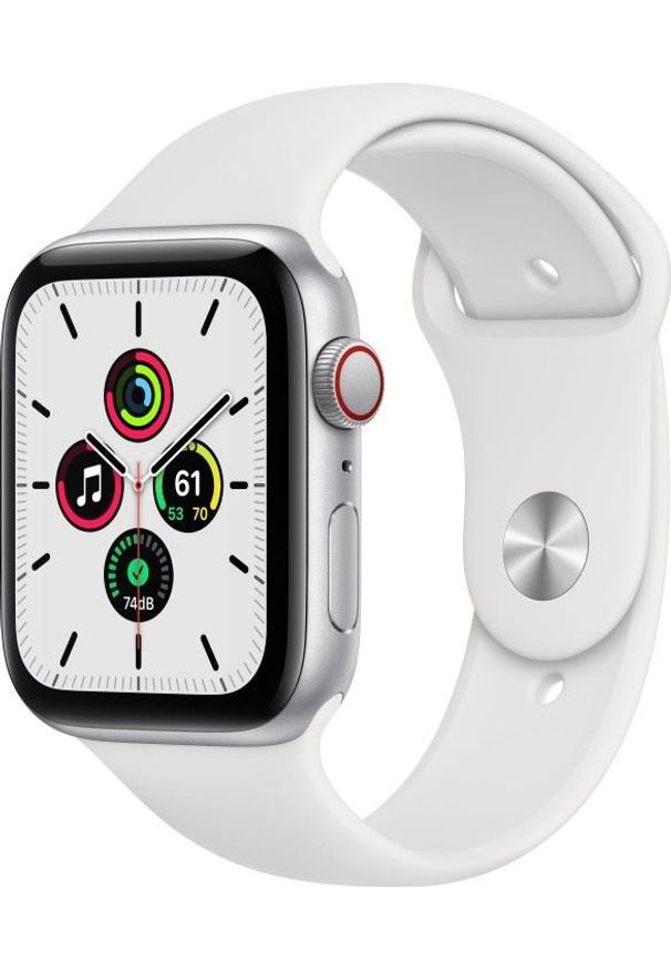 APPLE - Smartwatch Apple Watch SE GPS + Cellular 44mm Silver Alu White Sport Biały (MYEV2FD/A). Rodzaj zegarka: smartwatch. Kolor: biały. Styl: sportowy