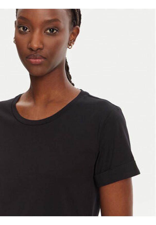 Liu Jo Sport T-Shirt TA5180 JS923 Czarny Regular Fit. Kolor: czarny. Materiał: bawełna. Styl: sportowy