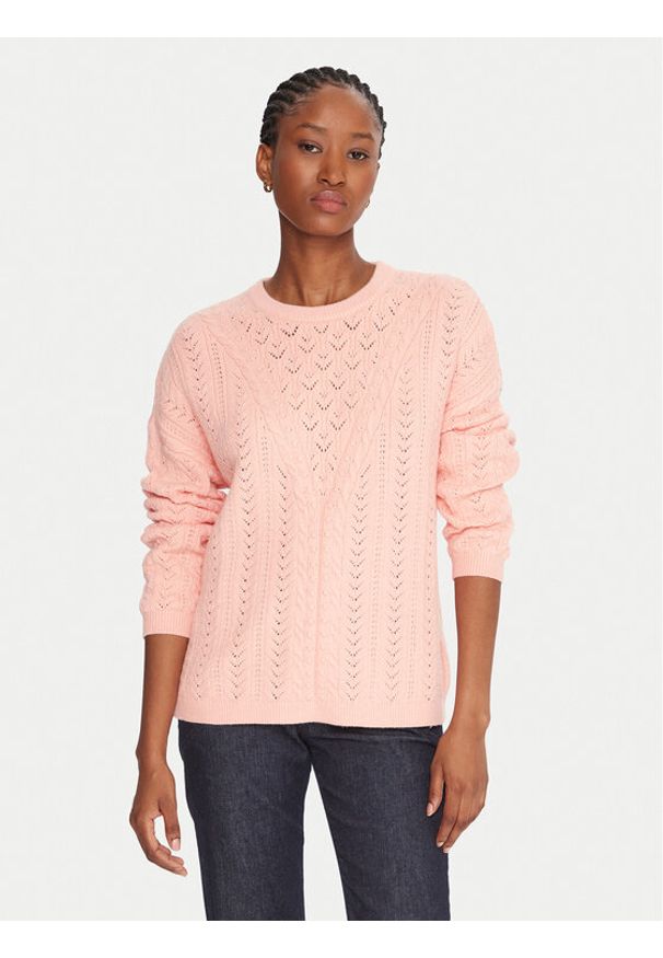 Guess Sweter W5YR56 Z2ZK2 Pomarańczowy Regular Fit. Kolor: pomarańczowy. Materiał: wiskoza