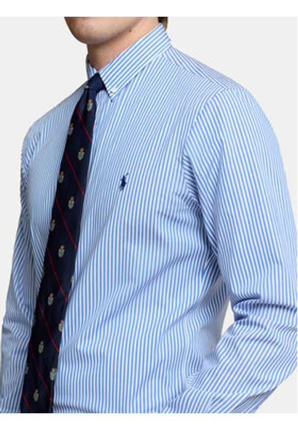 Polo Ralph Lauren Koszula 710929344001 Niebieski Slim Fit. Typ kołnierza: polo. Kolor: niebieski. Materiał: bawełna