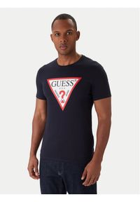 Guess T-Shirt M2YI71 I3Z14 Granatowy Slim Fit. Kolor: niebieski. Materiał: bawełna #1