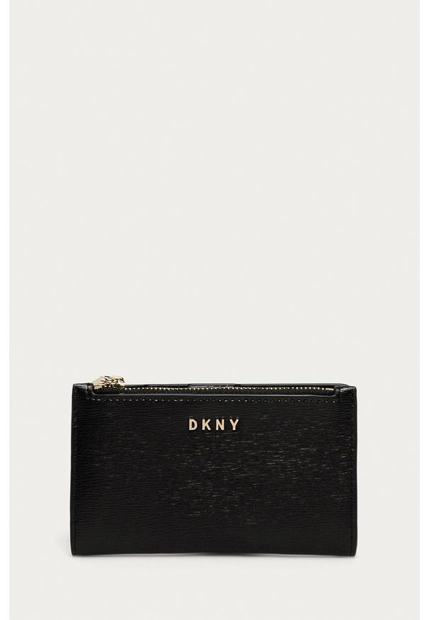 DKNY - Dkny - Portfel skórzany R92Z3C08. Kolor: czarny. Materiał: skóra. Wzór: gładki