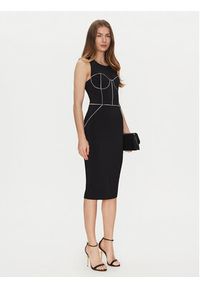 Elisabetta Franchi Sukienka koktajlowa AB-724-51E2-V440 Czarny Slim Fit. Kolor: czarny. Materiał: syntetyk. Styl: wizytowy #2