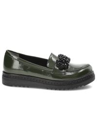 Zielone Półbuty Armodo Skórzane Eleganckie Buty. Kolor: zielony. Materiał: skóra. Szerokość cholewki: normalna. Styl: elegancki #4