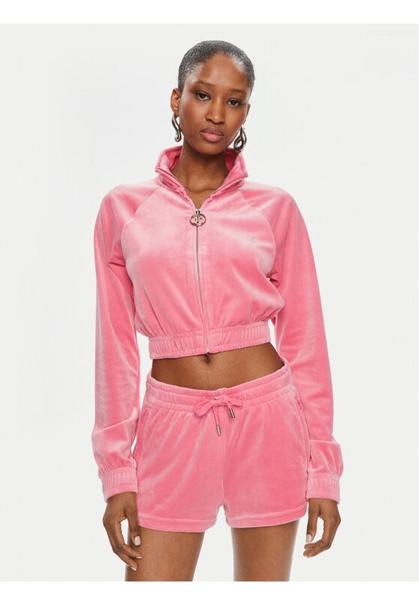 Juicy Couture Bluza Tasha JCWCT24306 Różowy Slim Fit. Kolor: różowy. Materiał: syntetyk