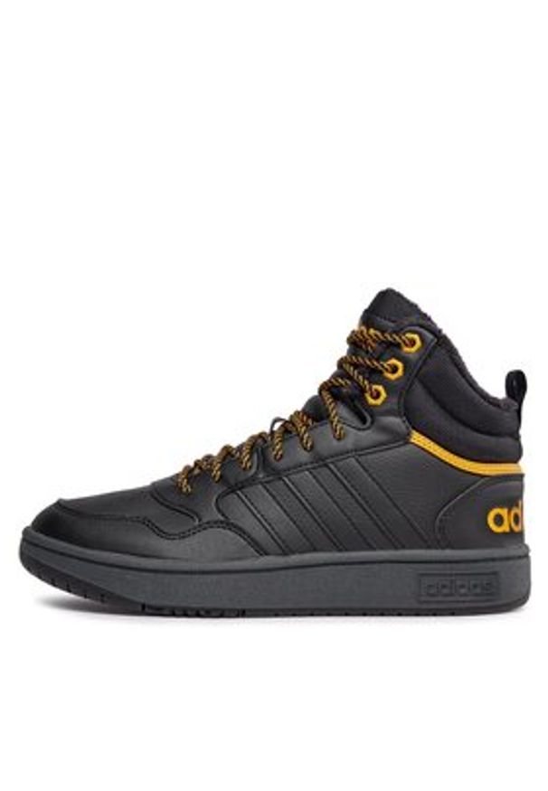 Adidas - adidas Sneakersy Hoops 3.0 Mid IG7928 Czarny. Kolor: czarny. Materiał: skóra