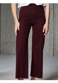 Sinsay - Jeansy culotte - bordowy. Kolor: czerwony